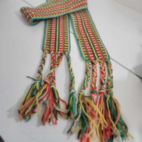 Vintage Woven Wool Ethnic Boho Chic Belt - Picture 1 of 5